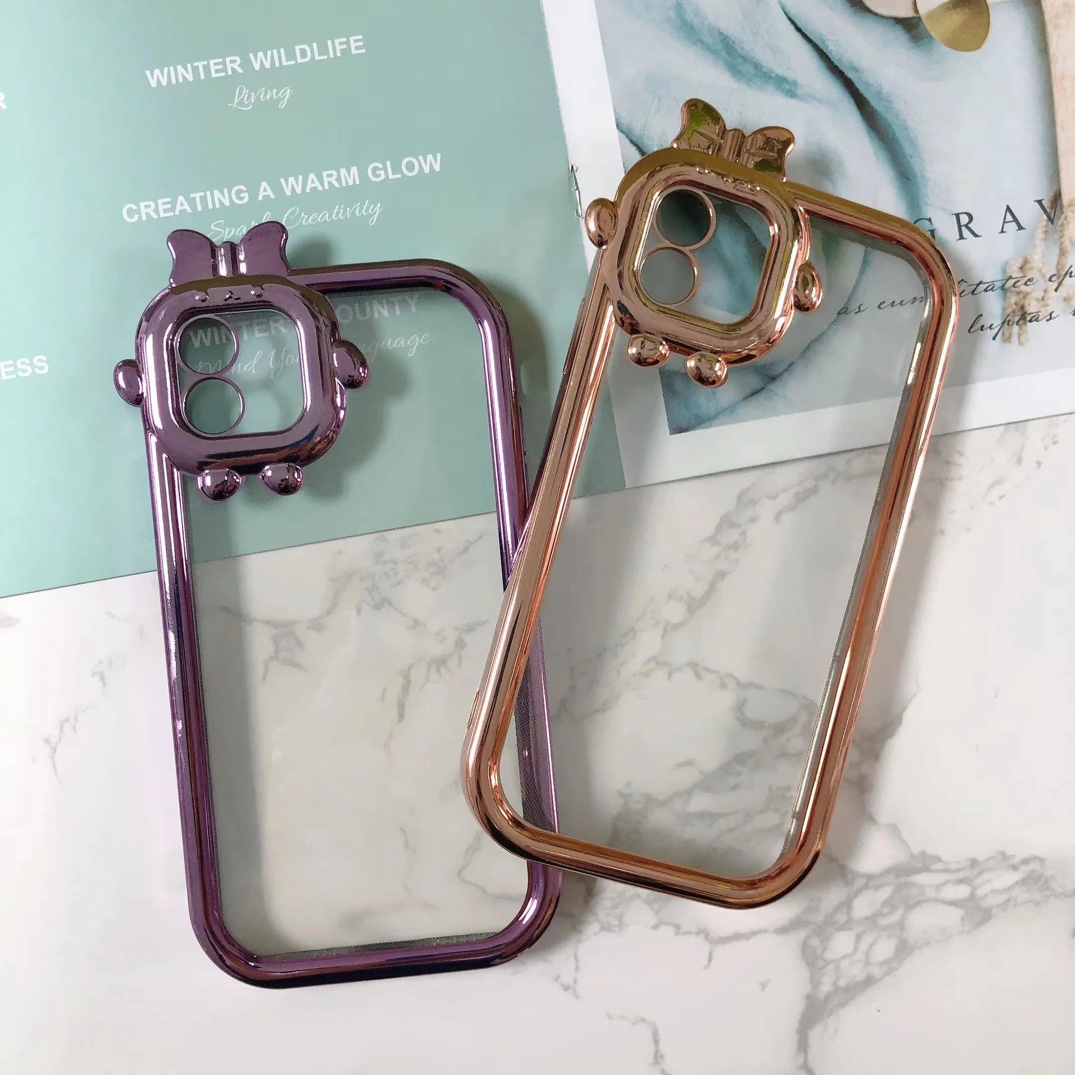 Sweetie Plated Transparent Phone Case for iPhone X/Xs/Xr/11/12/13/14