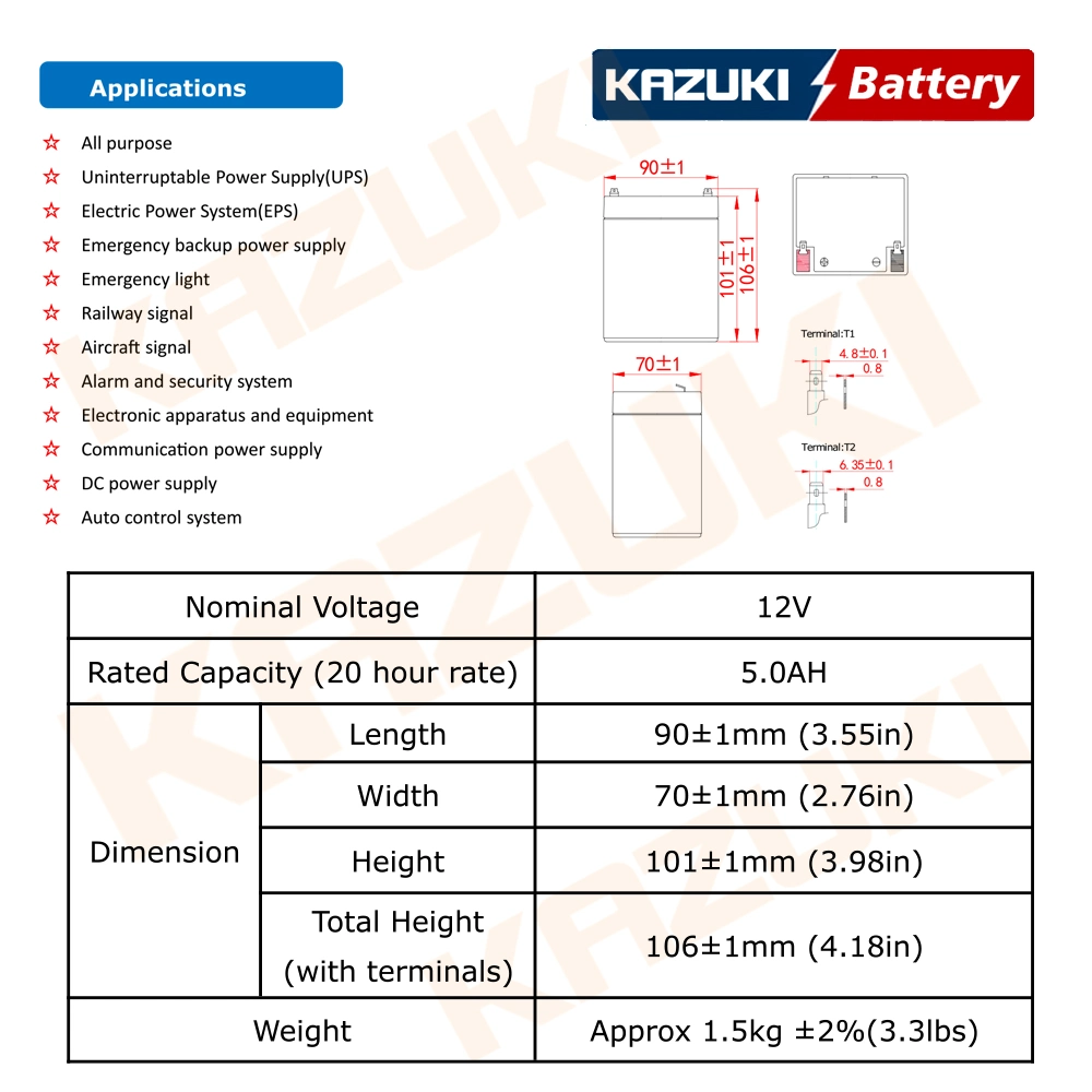 for Kids Ride on Car/ Loud Speaker 12V4ah 5ah 12V4.5ah Rechargeable Batteries