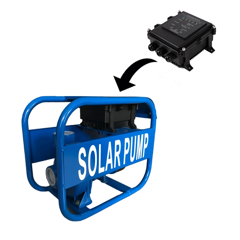 Cpm21/14-D72/750 bomba solar portátil de riego de superficie 72V Gran flujo de suelo Bomba de agua con controlador MPPT