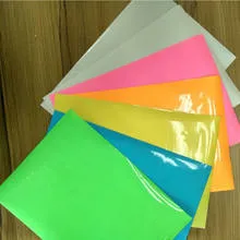 Heat Transfer Paper Glow in Dark Vinyl Sheets Fluorescent Sticker Htv Flex PU Cuttable Vinyl for Cotton