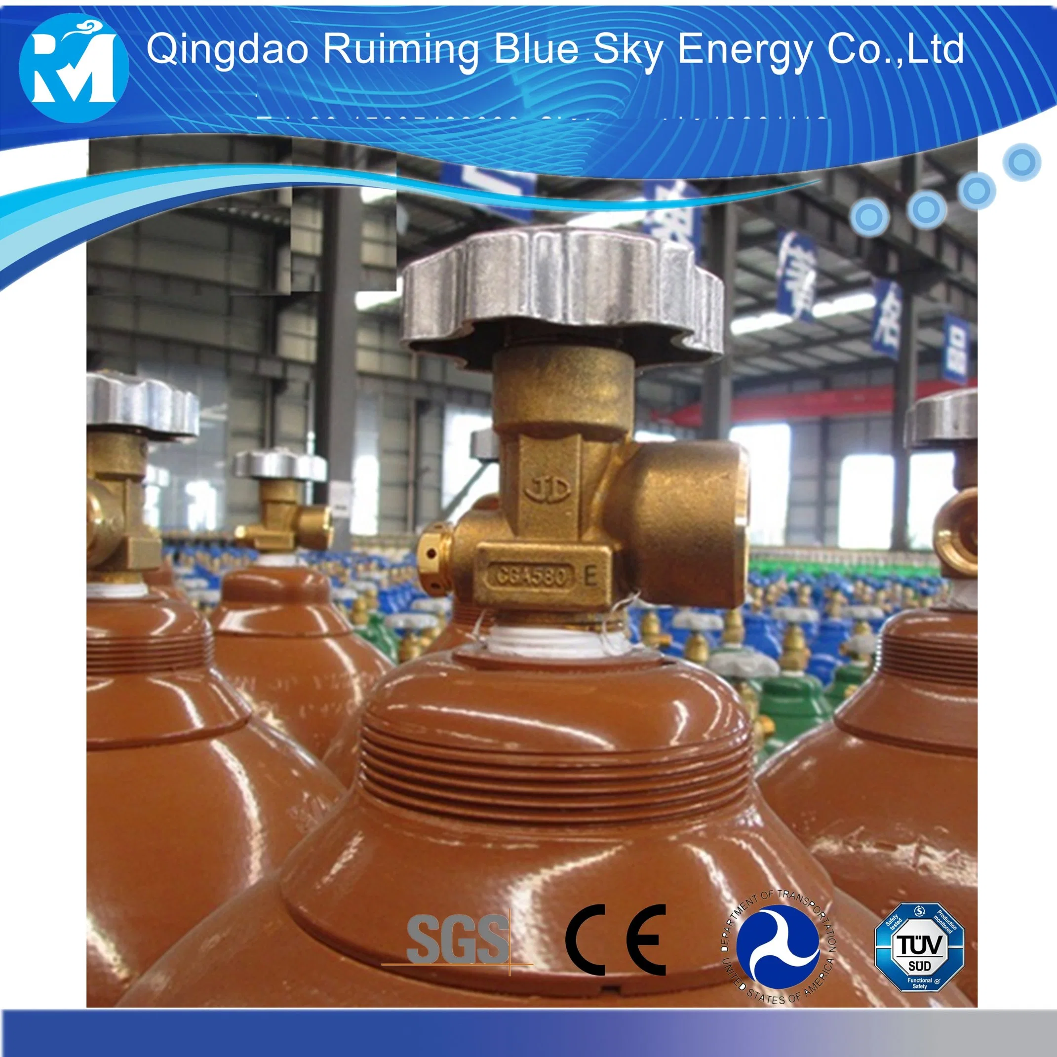 Industrial Grade Non-Flammable Gas RM Cylinders 40L-50L Qingdao, China Cylinder Helium