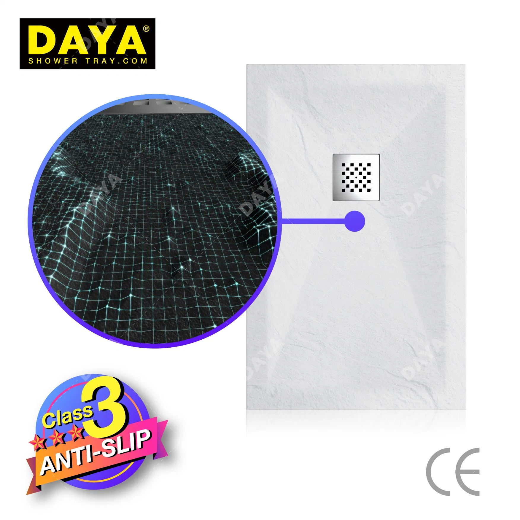 Daya Rectangle Resin Base Plate Shower Colorful Bathroom Toilet Villa Usage Shower Tray