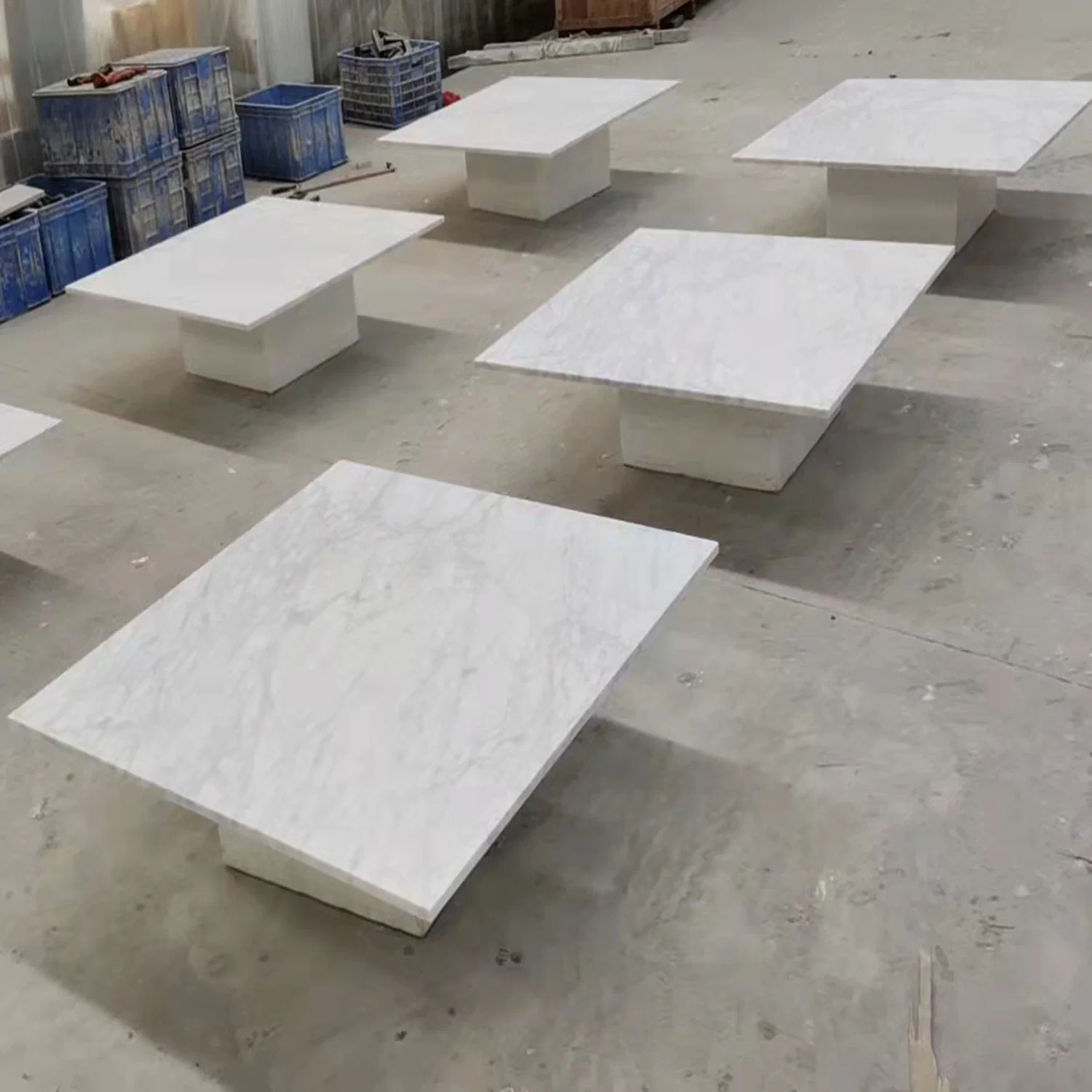 Proyecto del Hotel Italiano Bianco Carrara Mesa de Piedra Blanca Contador Arriba Encimeras de mármol