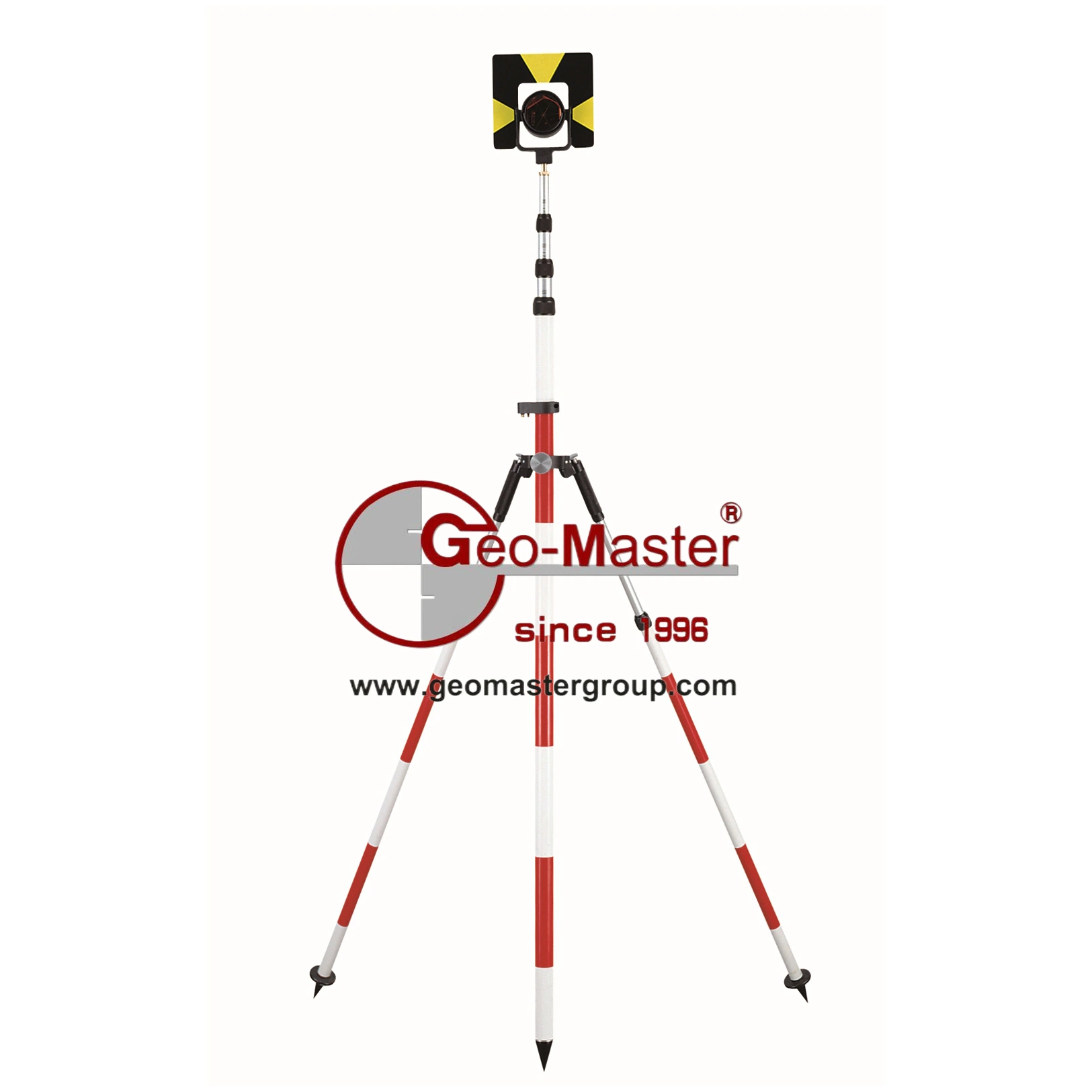 Geomaster Surveying Equipment, 1.9m Swiss-Style Dual-Strut Aluminum Bipod for Prism Poles, GPS Poles