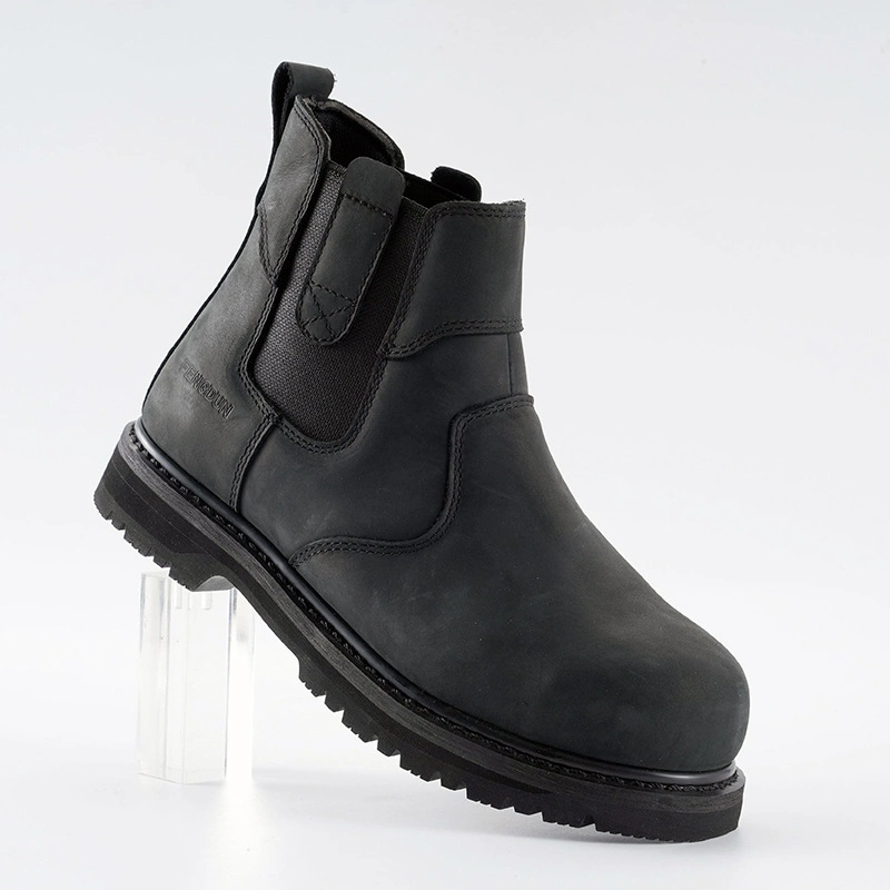 Chaussures de travail d'extérieur en cuir Crazy Horse Goodyear Chelsea anti-perçage pour hommes