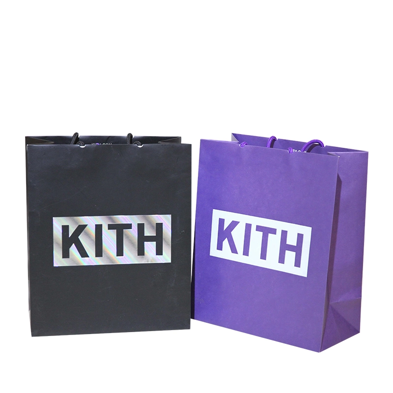 Biodegradable Packaging Bags with Handles Packaging Bag Fashion Bags White Kraft Paper Bag with Customized Logo