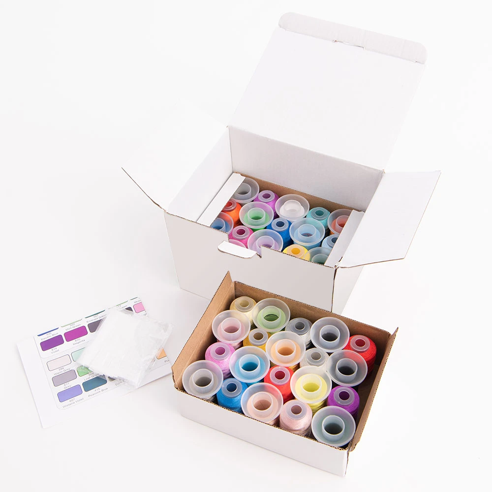 40 Colors 120d/2 500m Polyester Embroidery Thread Set Kit for DIY Hand-Making or Machine Sewing