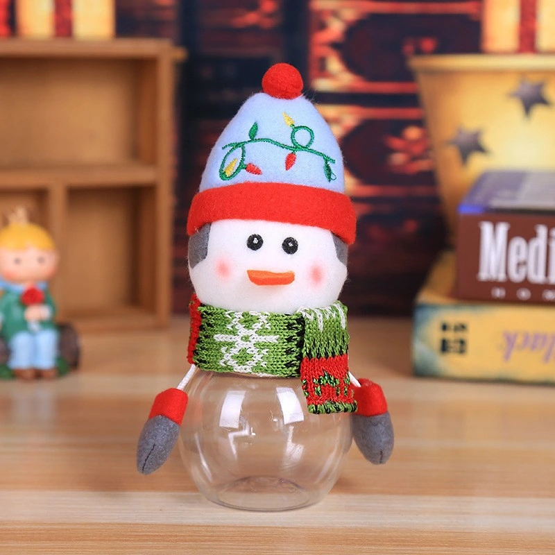 Christmas Candy Jar Plastic Transparent Gift Box Elderly Snowman Elk Christmas Supplies Decoration Children's Small Gifts