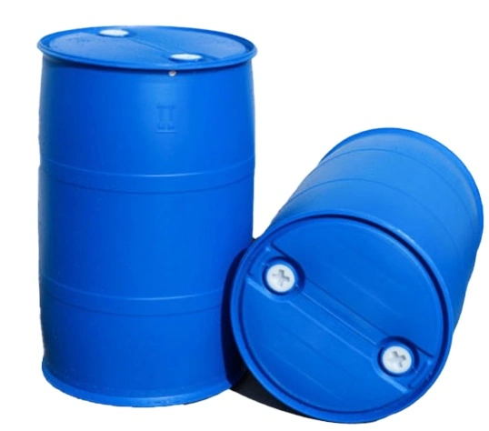 Polietileno de plástico azul de 15 30 55 galones cerrado de HDPE duradero Tambor para almacenamiento de productos químicos agresivos