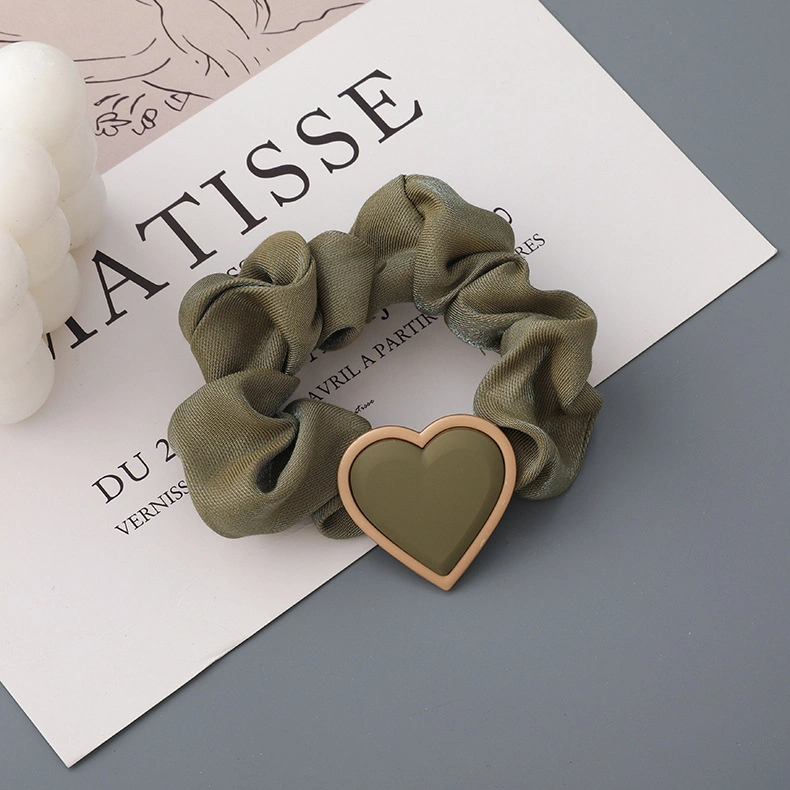 Cute Heart Retro Cream Colors Hair Scrunchie Head String Hair Rope