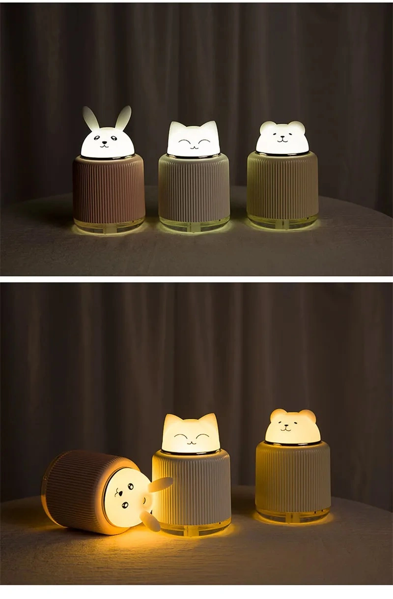 Promotion Gift Pet Humidifier LED Night Light Bear Brown/Cat White/Rabbit Pink