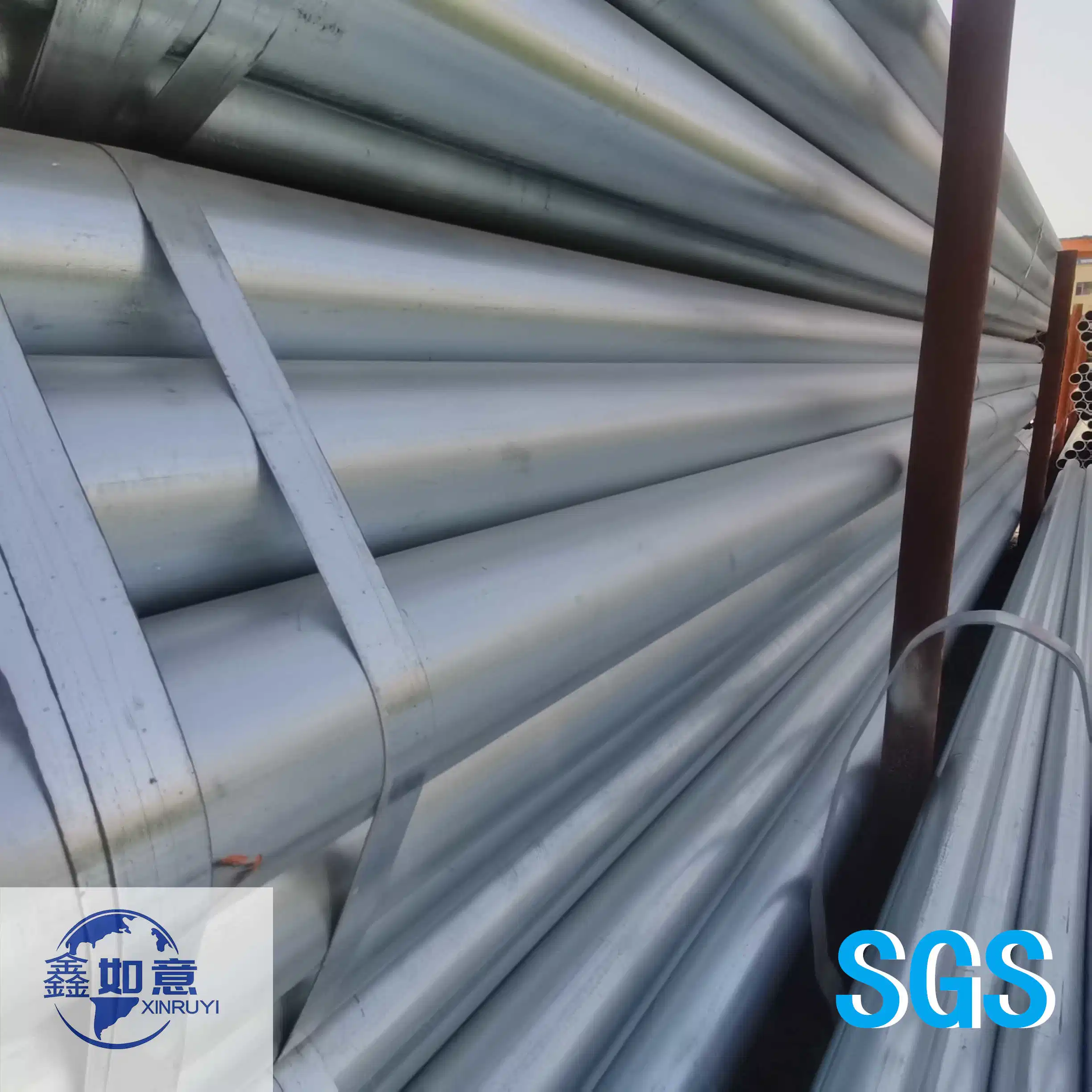 Zinc Coating Layer 120 Micron Low and Midle Carbon Mild Soft Steel Pipe for Heat Exchanger