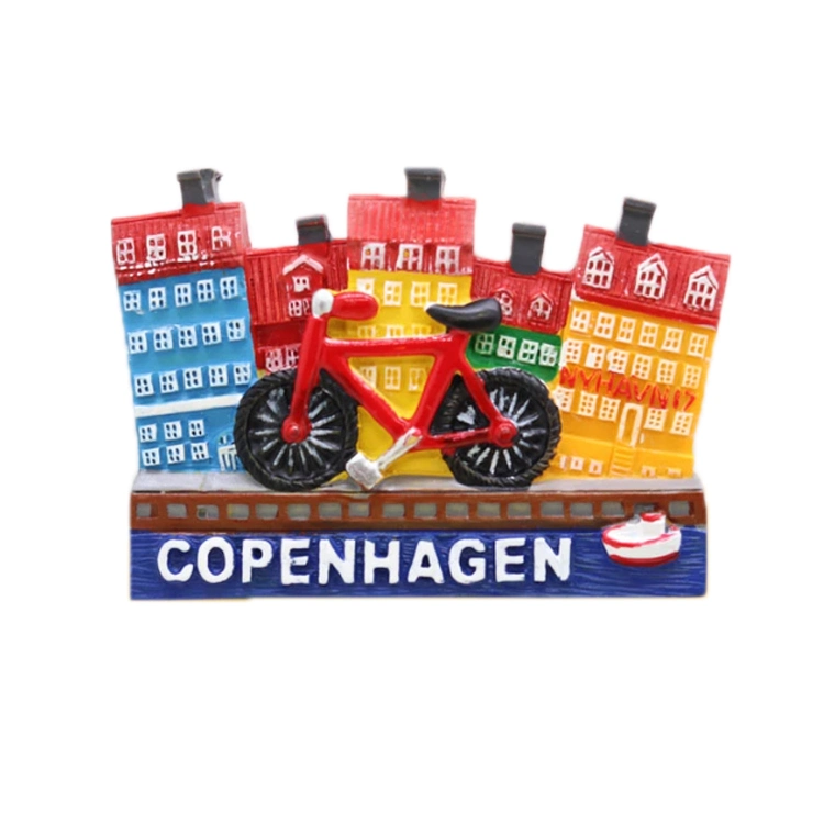 Customized Resin Building 3D Copenhagen Denmark Souvenir Fridge Magnet