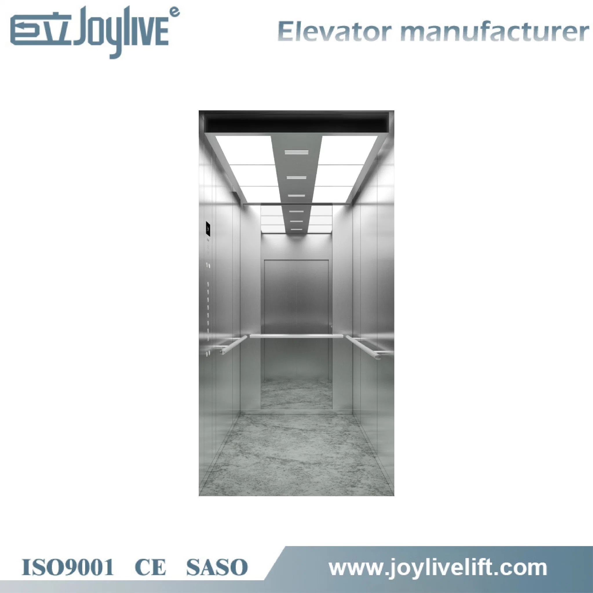 Non Slip Flooring Mirror Stainless Steel PVC Wall Frame 1600kg Medical Hospital Bed Elevator Lifts