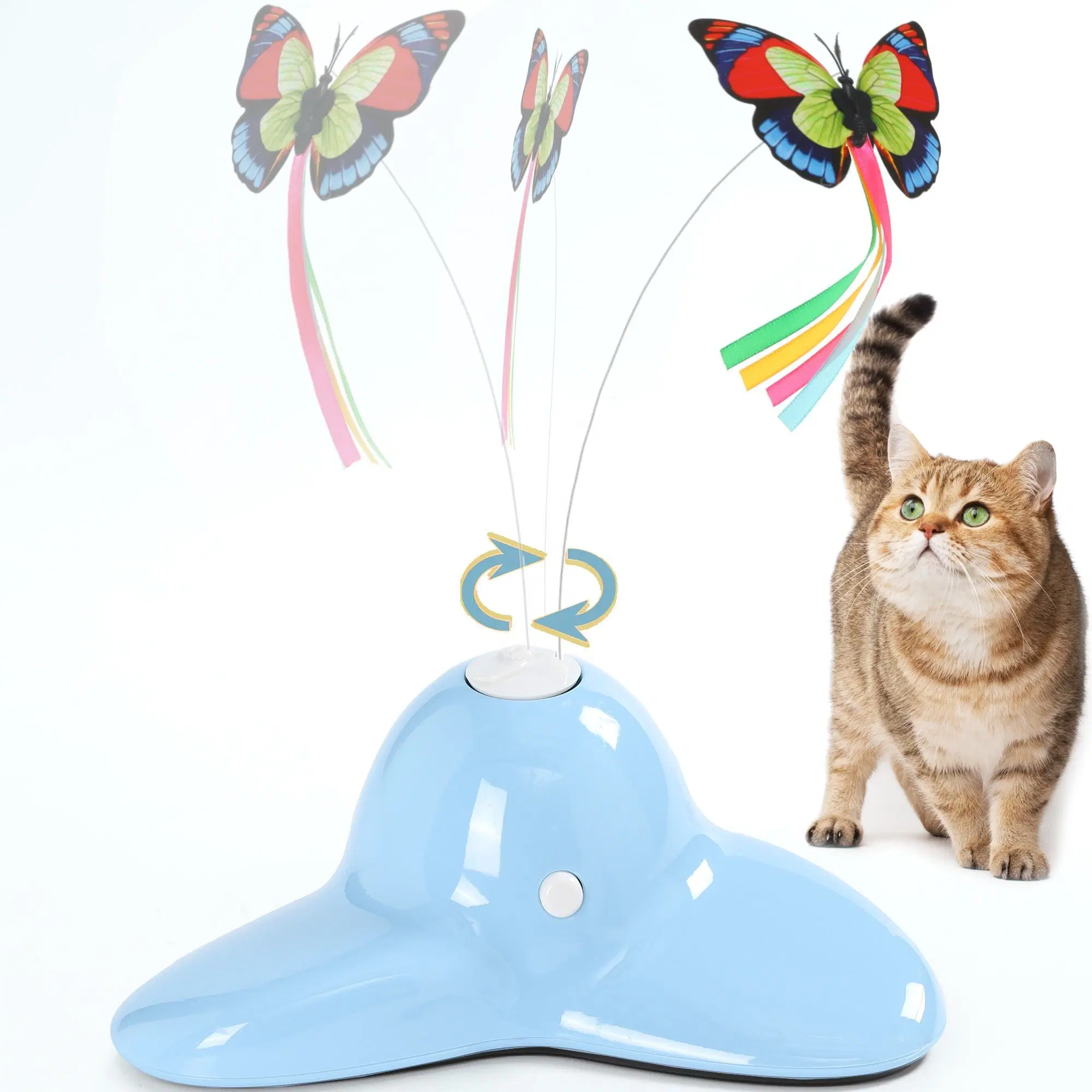 Indoor Interactive Play Teaser Cat Toy with 360 Degree Electronic Rotating Butterfly