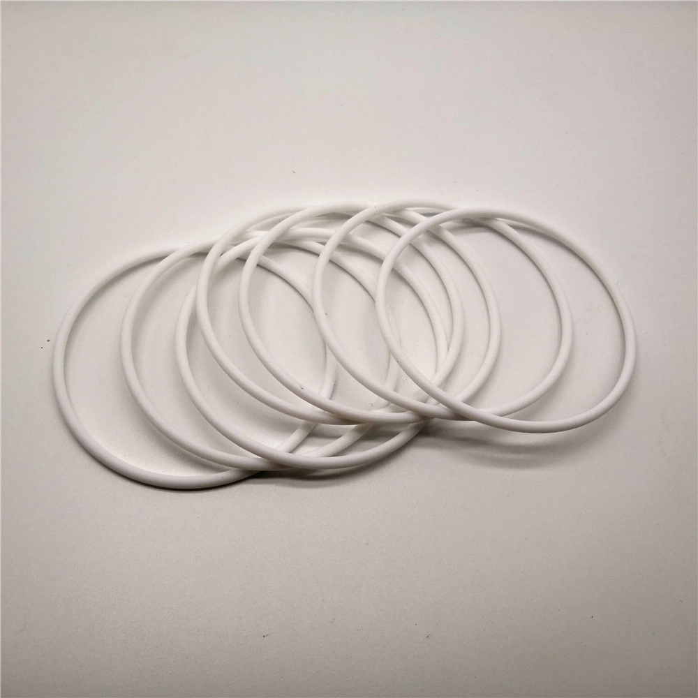 Corrosion Resistance Plastic White Virgin Pure PTFE O Ring by CNC Process