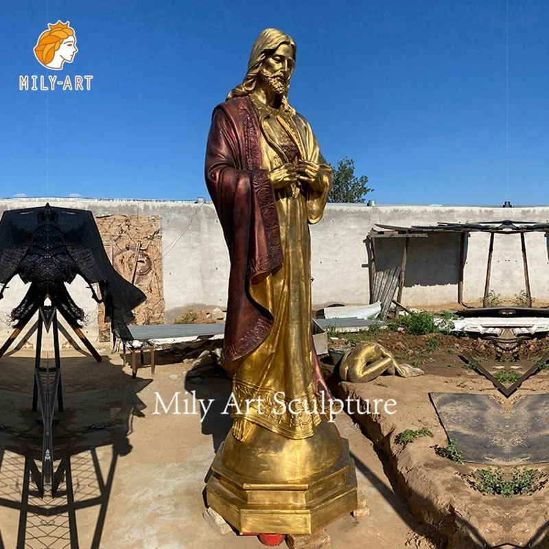 El tamaño de la vida hecha a mano el cobre bronce clásica estatua de JESÚS