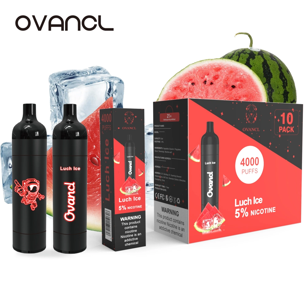 Original Ovancl 4000 Puffs E Cigarette Flash LED Light Free Nicotine Rechargeable Fume Vape Disposable/Chargeable Vape Pen Atomizer