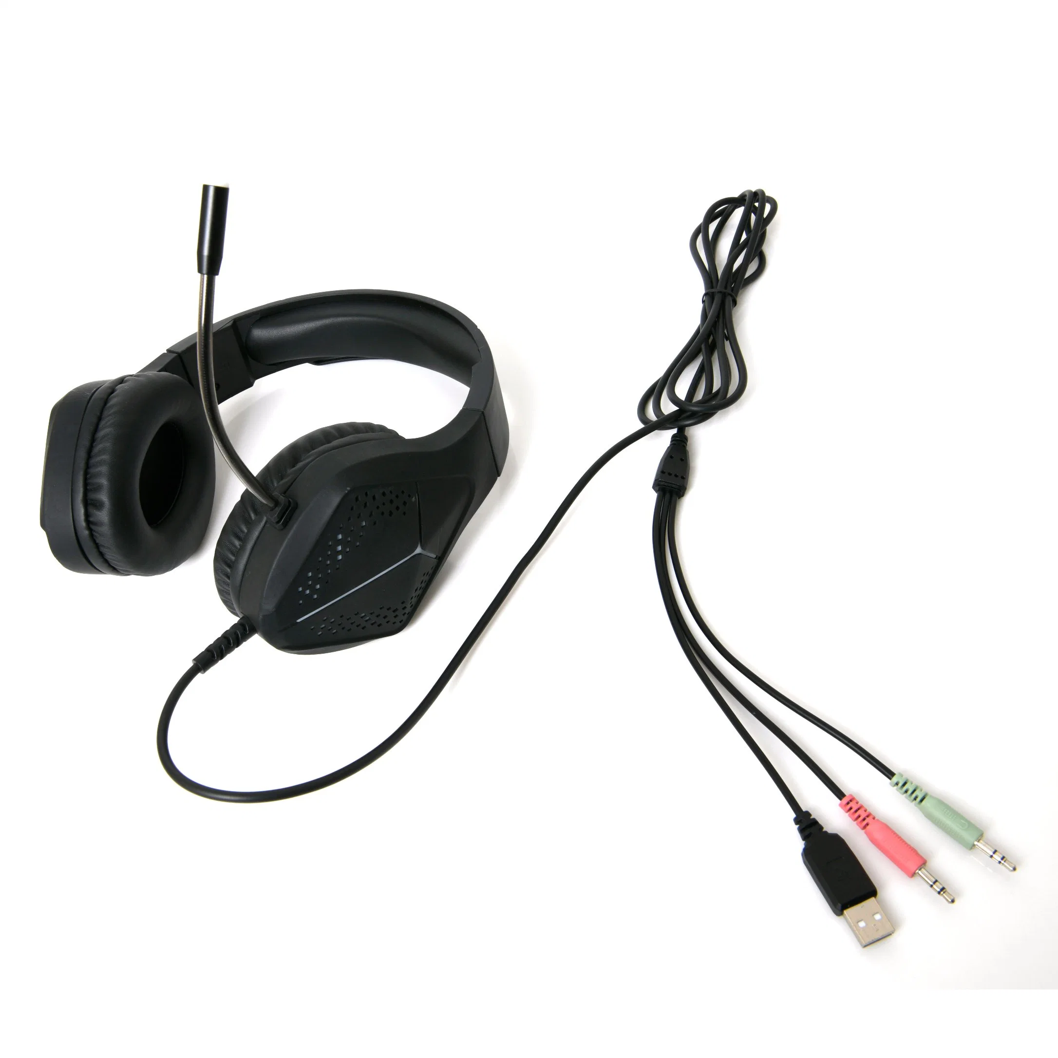 Juegos USB Stereo Headset con orejeras de memoria programable auriculares Over-Ear