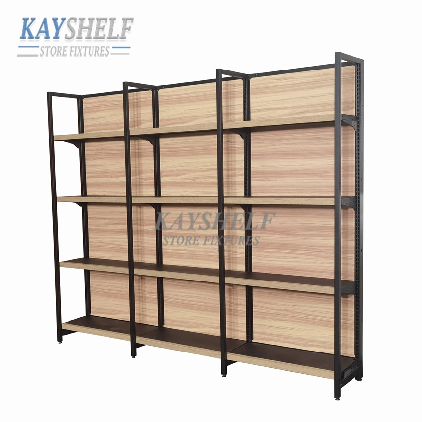 Single Seite Lebensmittelgeschäft Wand Regal Shop Einzelhandel Display Stand Regale Supermarkt Holzregale