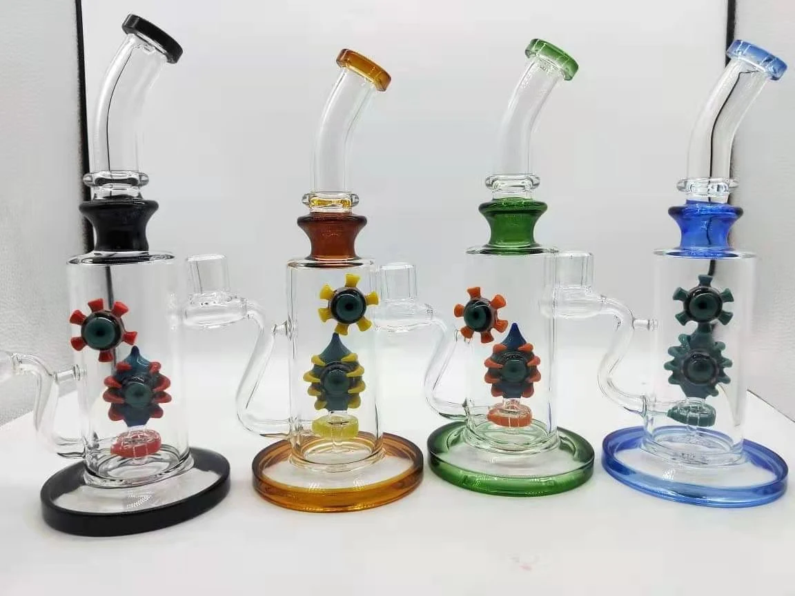 2023 Hand Blown Multi Colors 12 Inch Heavy Glass Water Pipe