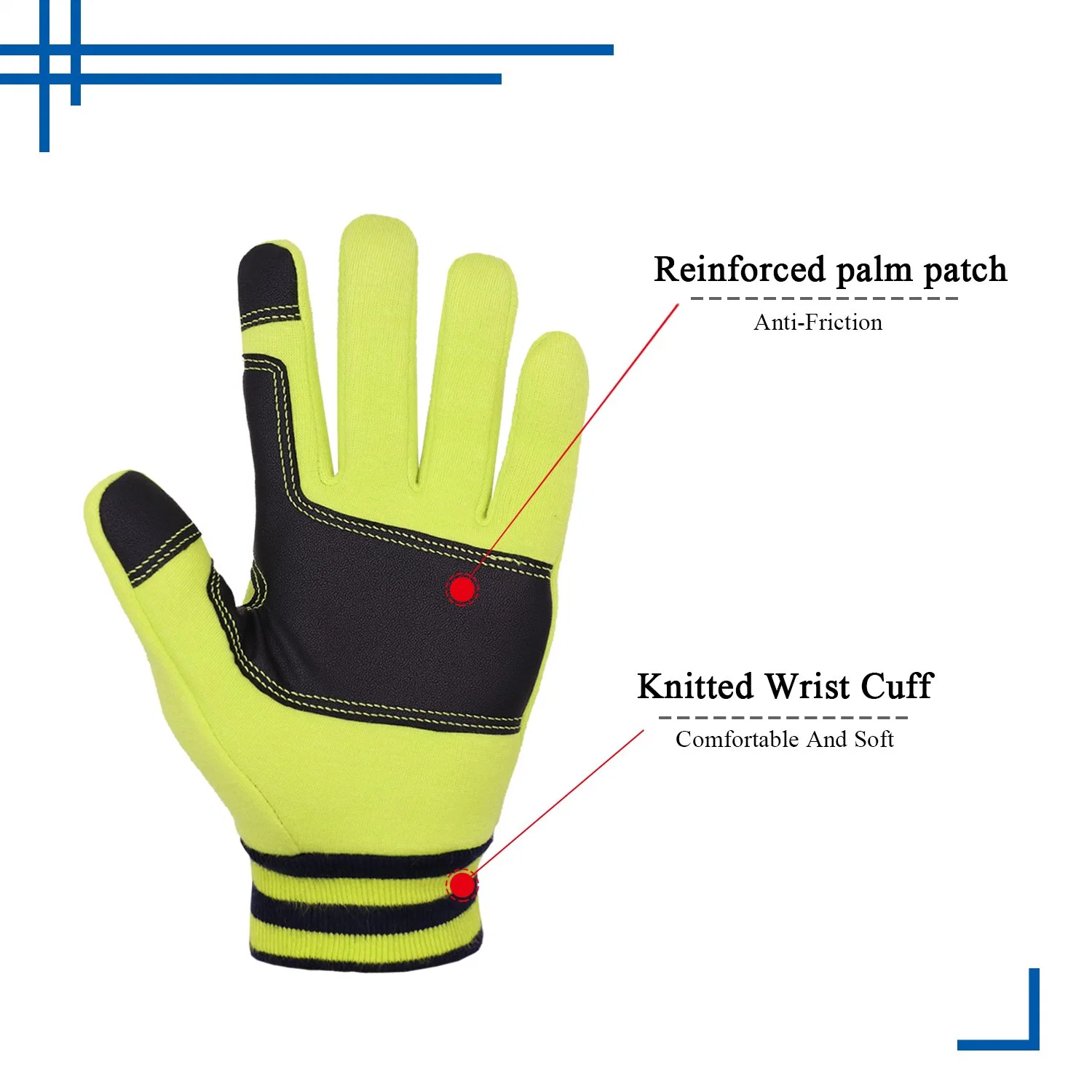 Prisafety amarillo cálido invierno suave Kids Guantes Guantes de deporte al aire libre con pantalla táctil para chicos y chicas