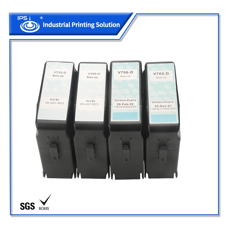 Videojet 1000 Series Printing Ink Cartridge Compatible 750ml V717-D Makeup Solvent with SGS RoHS Certificate and MSDS