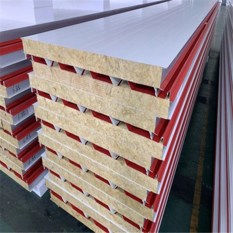 Exterior Wall Decoration Material Rockwool Sandwich Panel for Garage