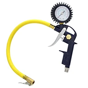 2023 Popular Tire Pressure Gauge with Rubber Hose and Quick Connect Coupler Oil Immersion Type for Auto Vehicle