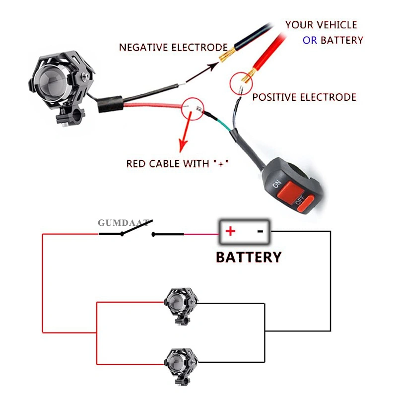 Motorcycle Lighting System U5 Headlight Spotlight Auxiliary Fog Light Lens Projector Motorbike