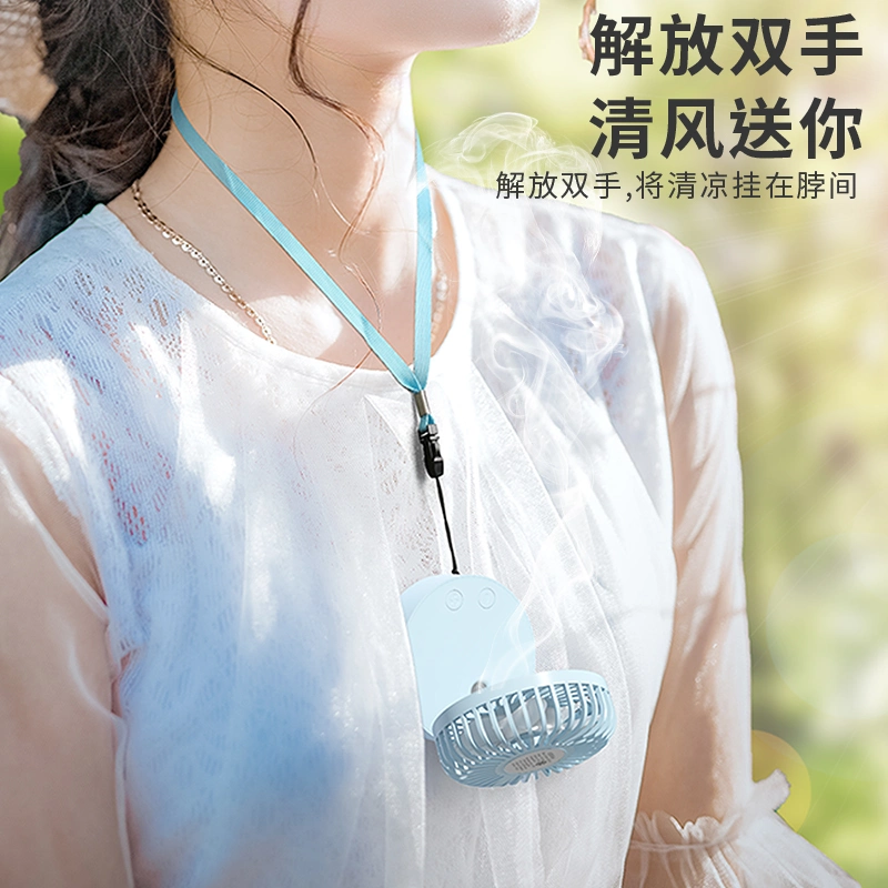 Cooler Neck Foldable Soft Skin Keychain Solar Black Key Ring Held and Mist Small Unicorn Handheld Size Rechargeable Humidifier