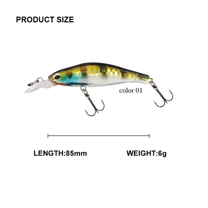 85mm 6g Auto Robotic Fishing Lure Minnow Crankappât Wobbler Jerkappât Lure de Bassfishing