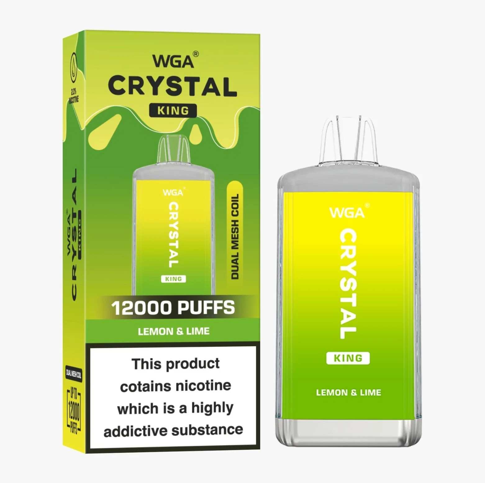 عصارة الصنفرة الصغيرة المخصصة لعصير Ape Eالسائل من Zbood WGA Crystal King 12000 12K Putff Vape الذي لا يمكن تفعليه