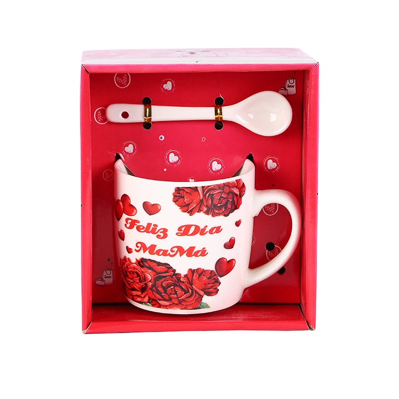 Caneca de dia da Mãe da Taça do Café de cerâmica Espanhola com caixa de oferta