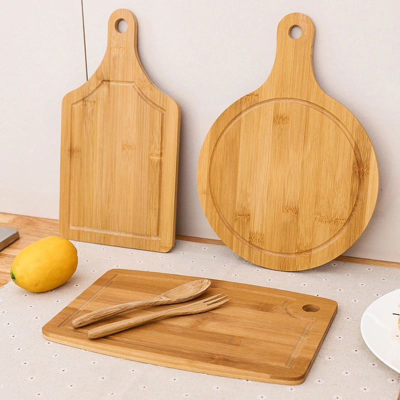 FDA LFGB Kitchenware Small Bamboo Cutting Board with Handle for Bread and Food Serving