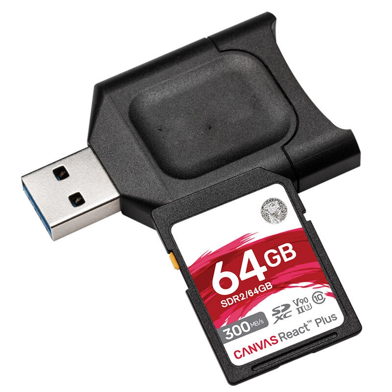 Teckdi OEM Brand SDHC R2 32/ 64/128/256GB SD Card with USB3.2 Card Reader