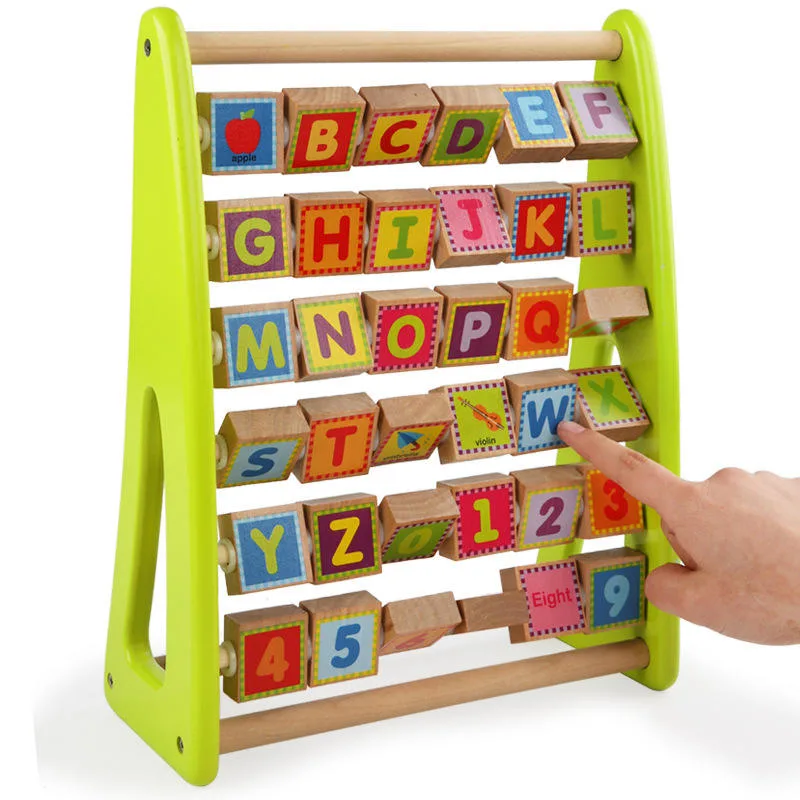 Woodenletters and Numbers Educational Cognitive Enlightenment Arithmetic Beads