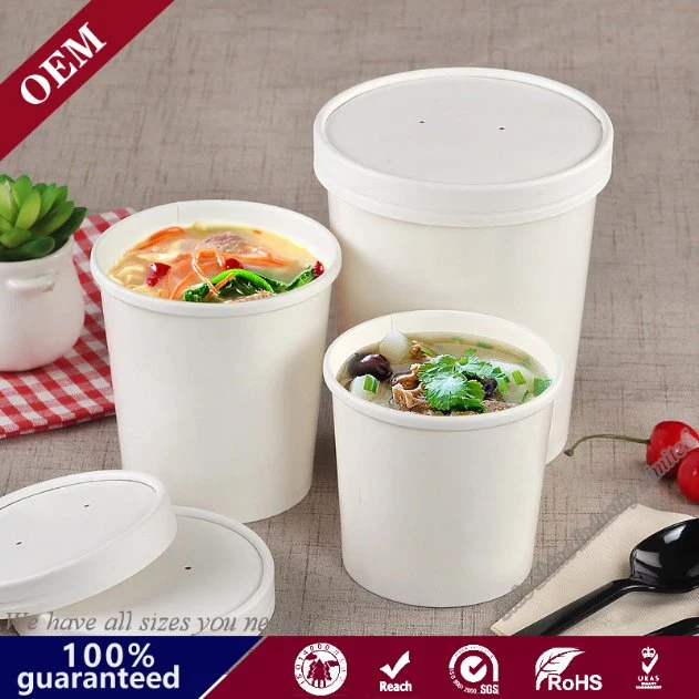 Take out Food Packing Soup Cup Kraft Paper Bowl Bucket Soup Cup Disposable