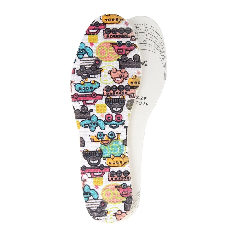 Children's Insole Sweat Absorption Breathable Shock Absorbing Soft Latex Cartoon Printed Canvas Insole