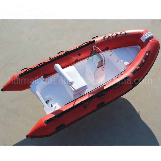 Hot Sale 14feet 4.3m Luxury Fiberglass Inflatable Sport Boat with Stern Diving Board Passenger Transport Boat Recreational Boat by Hand Made New Style Rib Boat