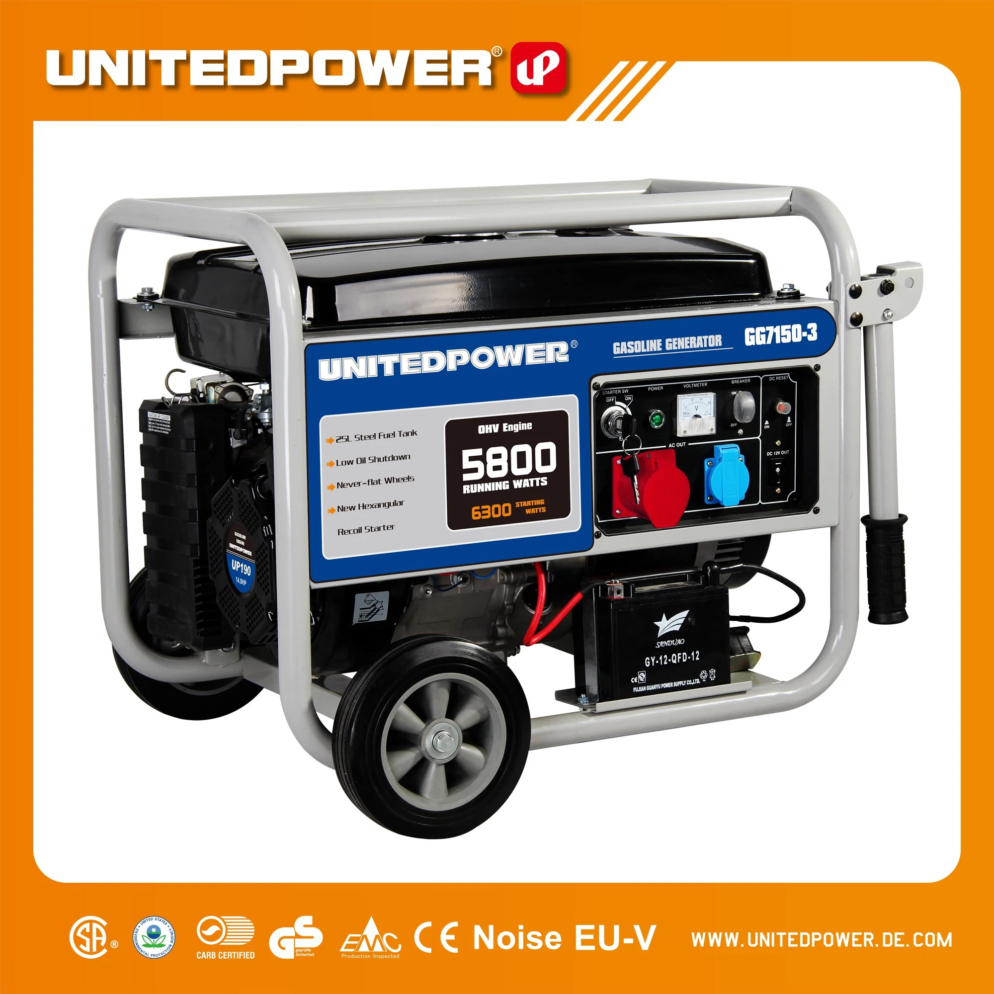 7kw/ 7.5kw Small Mini Portable Petrol Gas Gasoline Generator