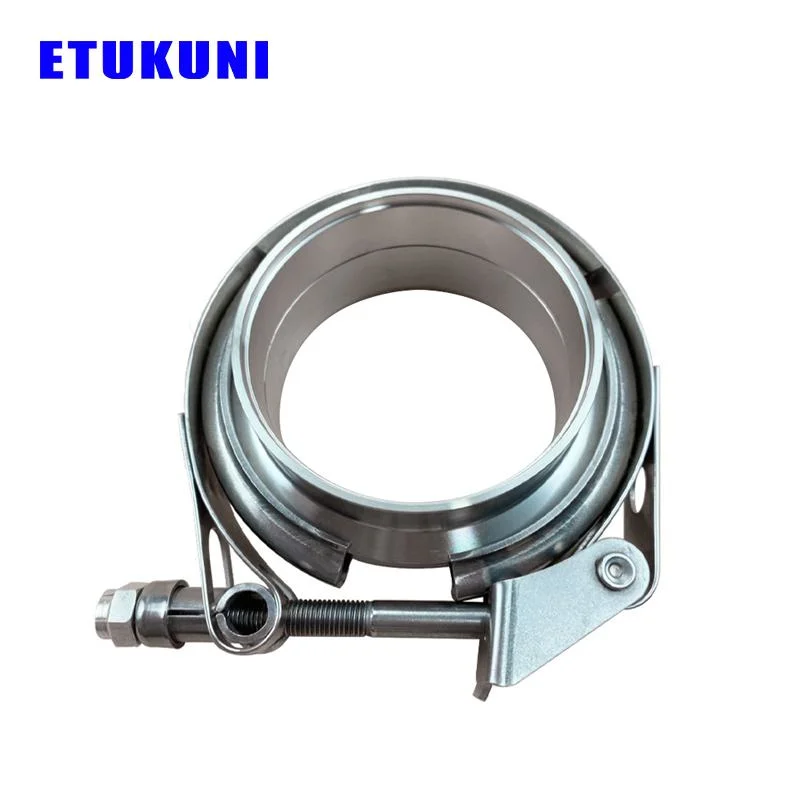 All Stainless Steel V Band Screw Clamp Exhaust Muffler Pipe Connection