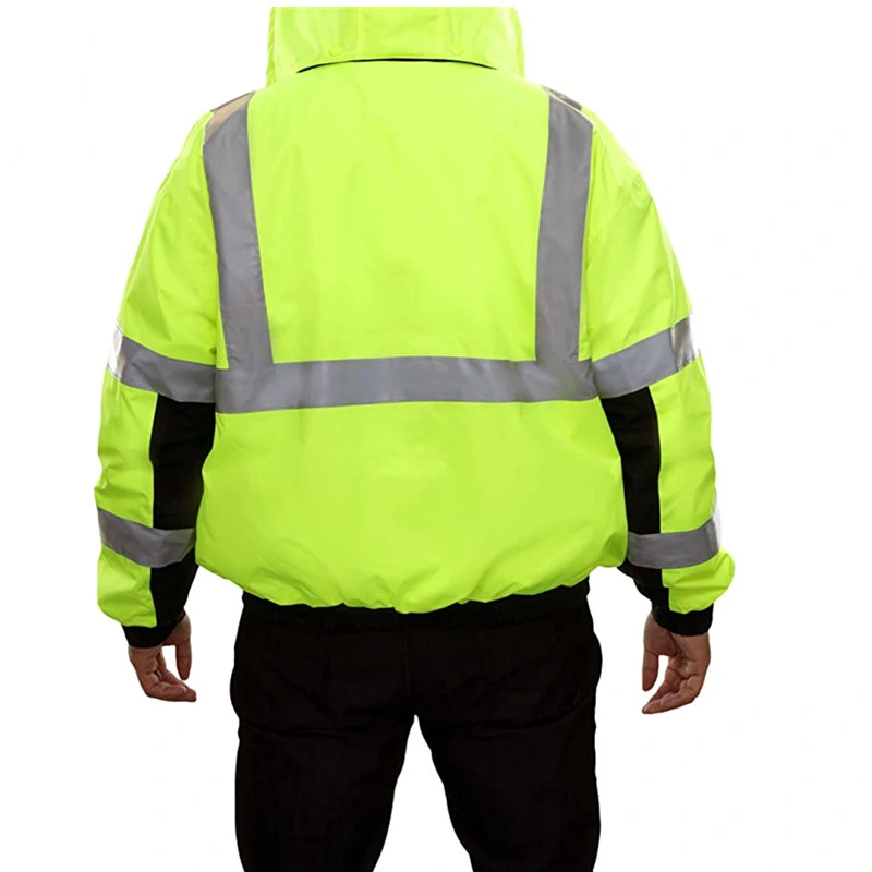 Reflective Jacket Winter Man Thickened Safety Hooded Work Coat Construction Hi Vis Workwear