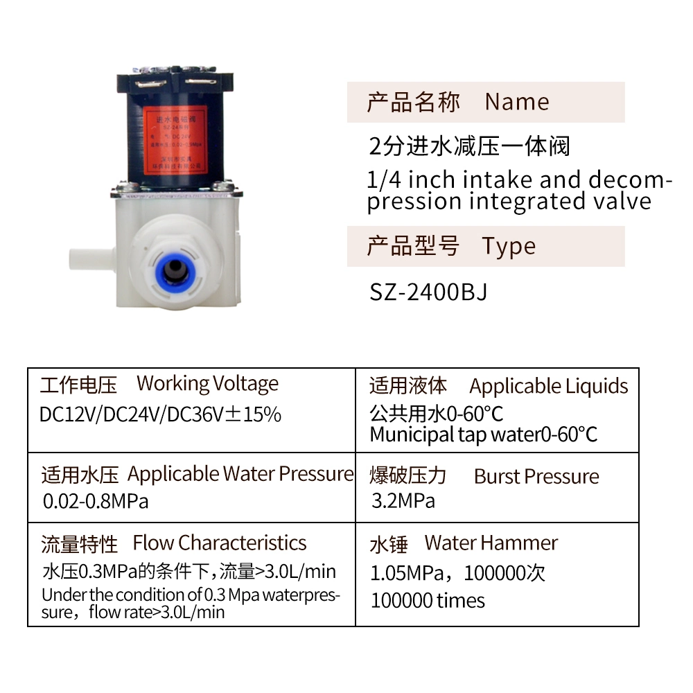 1/4 Inch Straight Rod Backsidestyle Intake Solenoid Valve