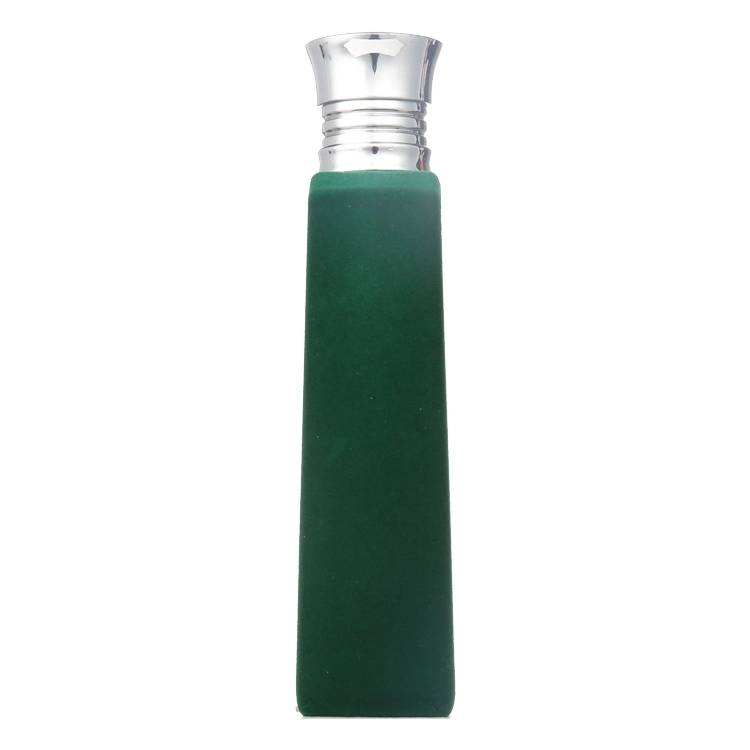 Frasco de 100 ml de alto desempenho com tampa prateada brilhante, antiga Frascos de perfume para venda onde comprar uma bomba atomizadora vazia Frascos de Perfume verdes