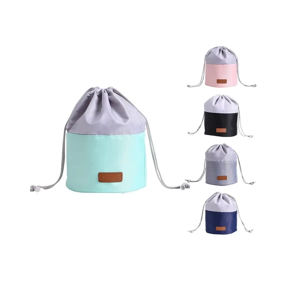 Fashion Round Drawstring Waterproof Organizer Make up Cases