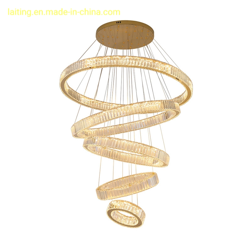 Laiting Beleuchtung Moderne Decke Ring Kronleuchter Wohnzimmer Flur Essen Dimmbare Pendelleuchte mit LED-Beleuchtung nach KundenMaß