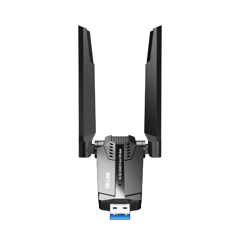 LB-LINK BL-WTN5400E 5400M Wi-Fi 6E Tri-Band USB Adapter 574Mbps on 2.4GHz, 2400Mbps on 5Ghz, 2400Mbps on 6Ghz