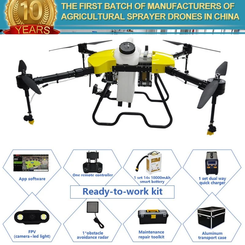 Дрон Joyance Long Range Fast Fold 10/16/30/40L Agricultural Sprayer UAV Drone С помощью радара для работы на постоянной высоте и камеры FPV, например DJI