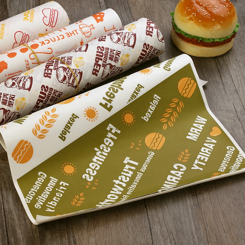 Colored Waxed Paper for Burrito Wrappers Hot Dog Packaging